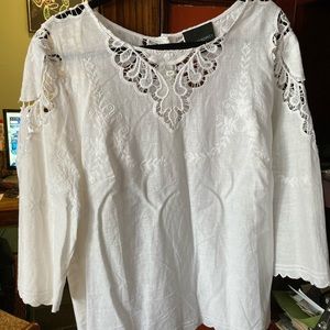 NWOT Cynthia Rowley Lacy Embroidered Top